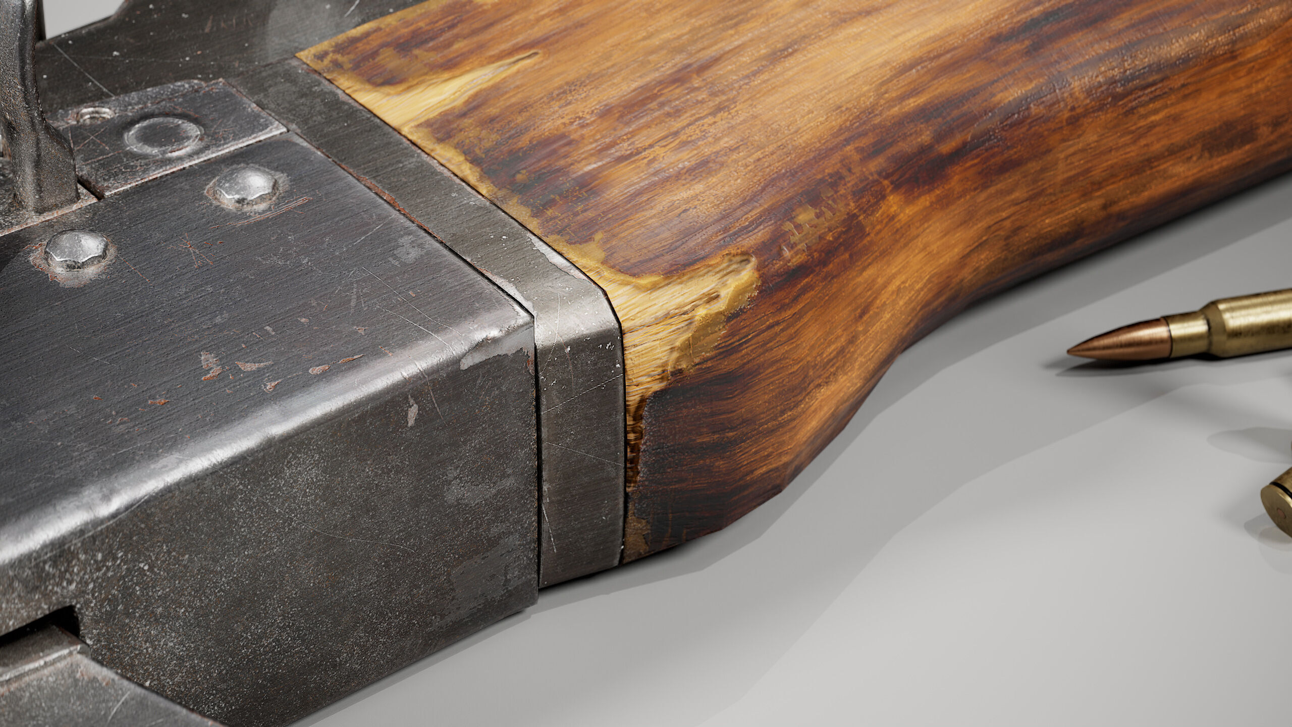 AK47 Gun Low-poly 3D model_10