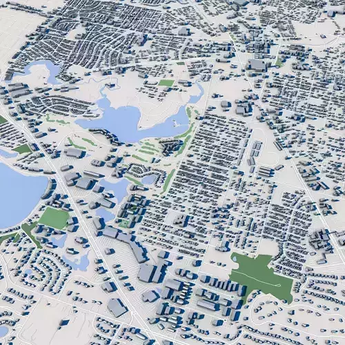 Pontiac City Michigan 3D model