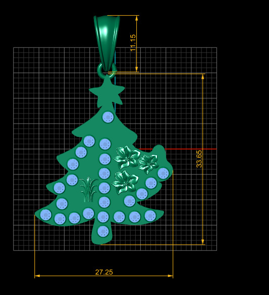 Christmas Tree Pendant  3D print model_3