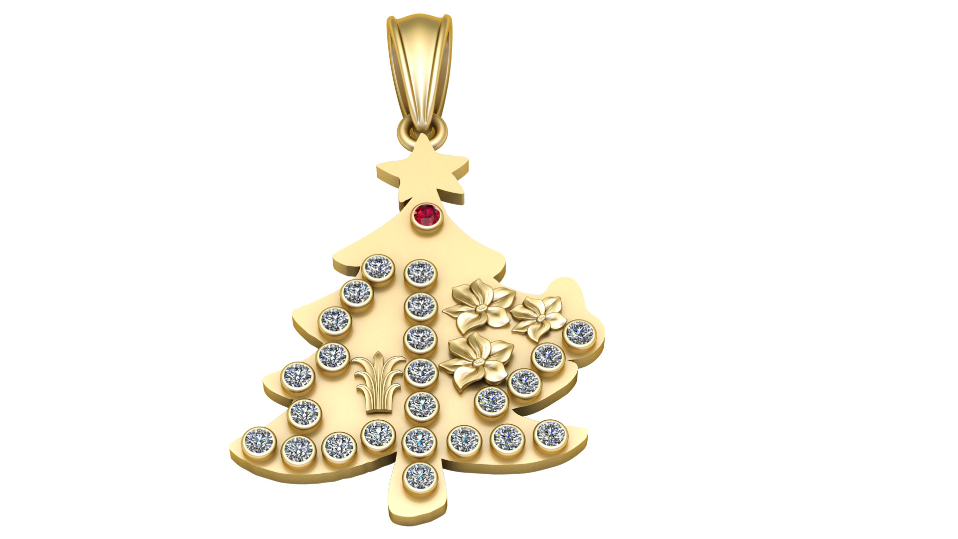 Christmas Tree Pendant  3D print model_1