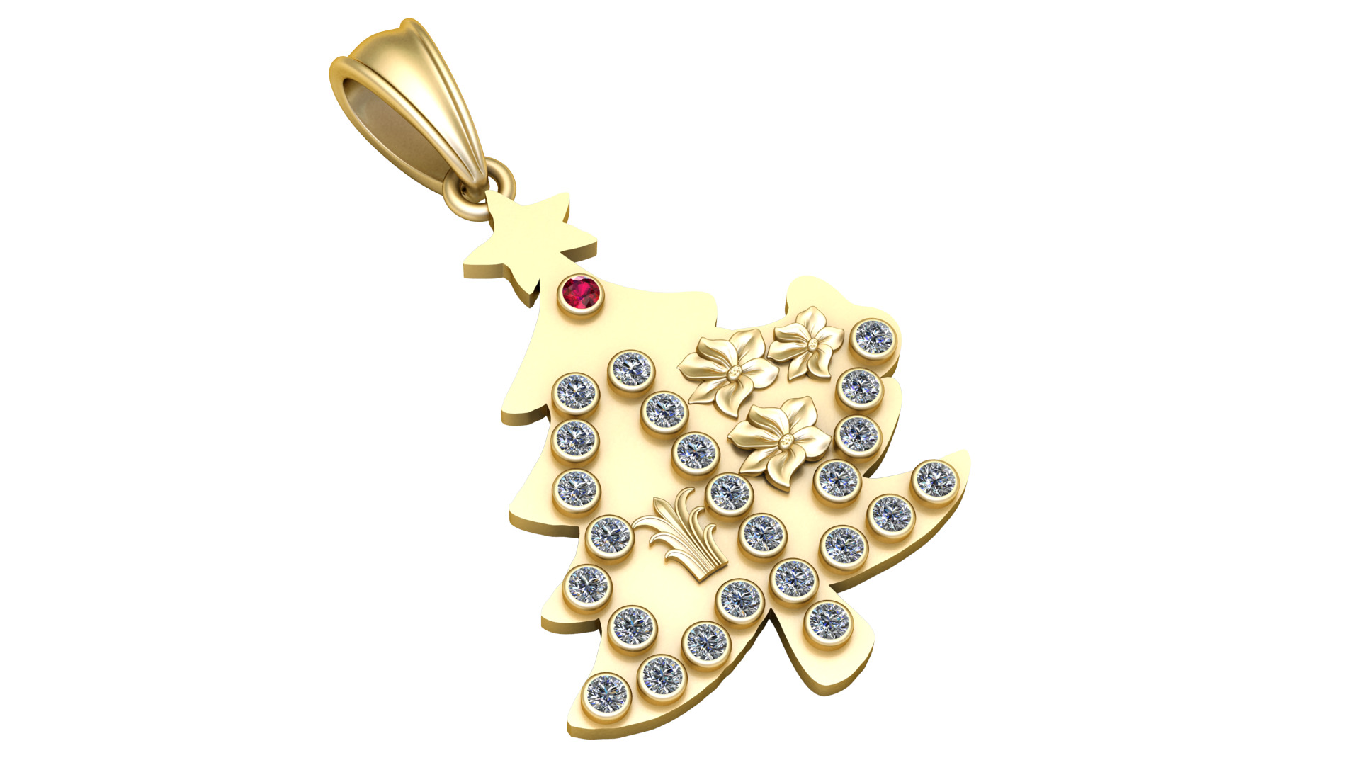 Christmas Tree Pendant  3D print model_2