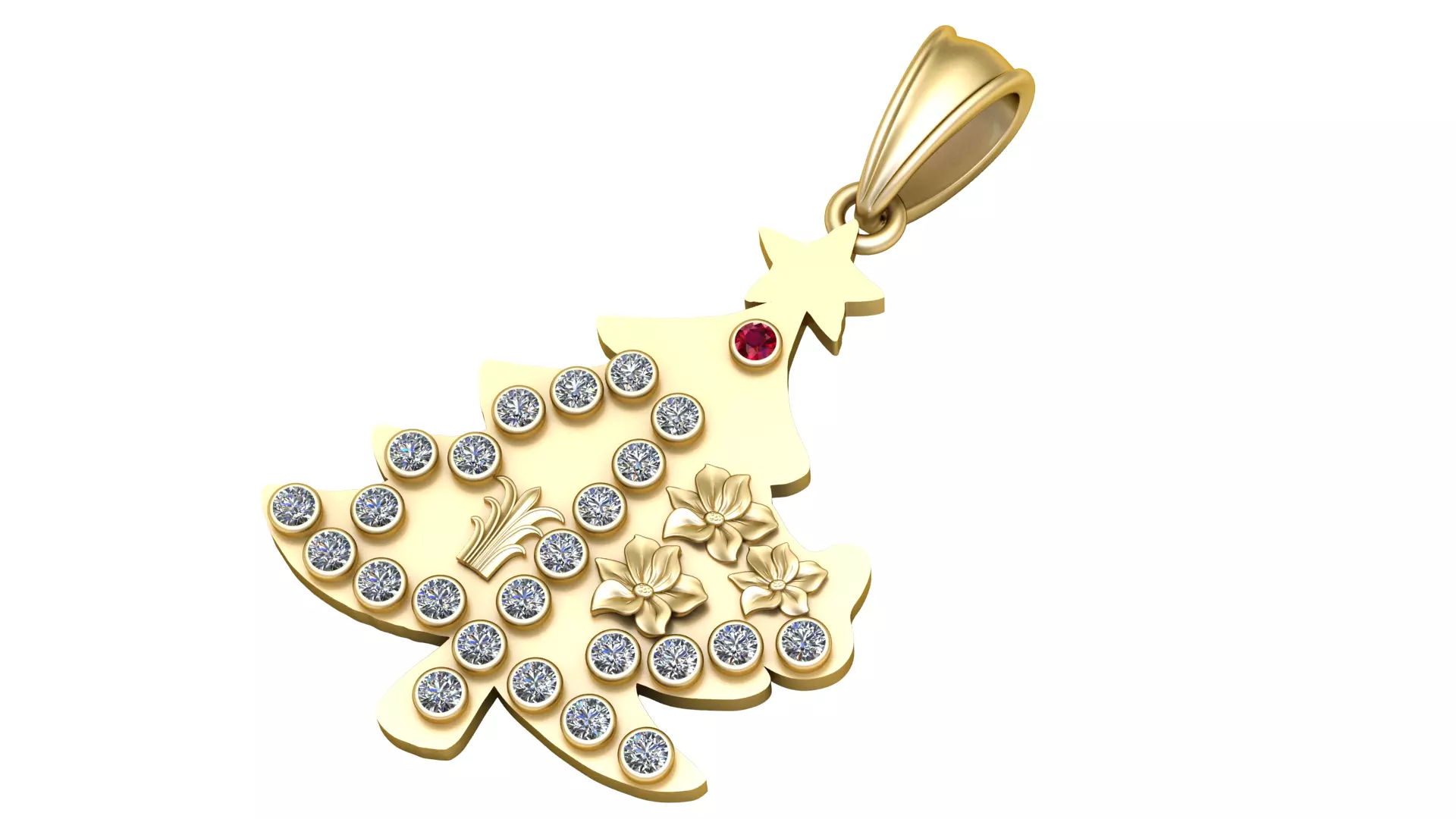 Christmas Tree Pendant  3D print model_0