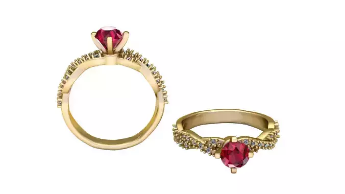 Ruby Engagement Ring 