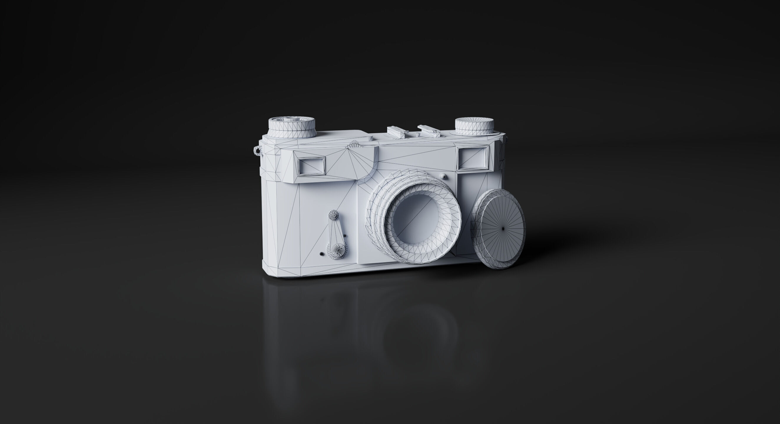 Vintage Game-Ready Camera Low-poly 3D model_1