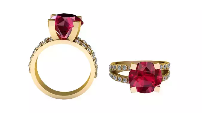 Double Band Ruby Ring