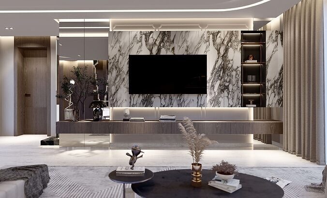Sketchup Model Interior living room Design  3D model