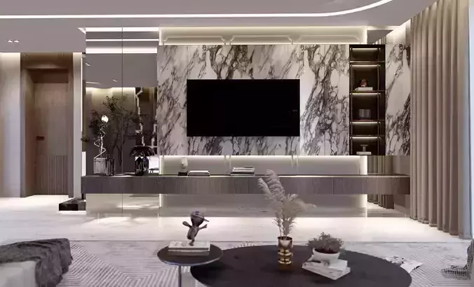 Sketchup Model Interior living room Design 