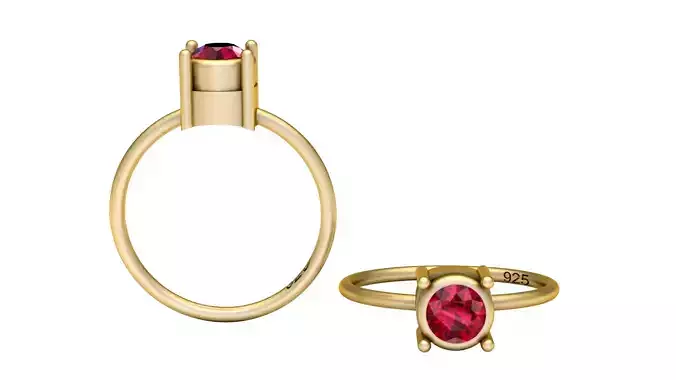 Ruby Solitaire Ring