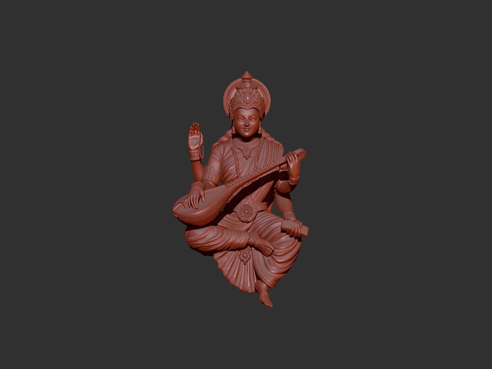 MAA SARASWATI  3D print model_2