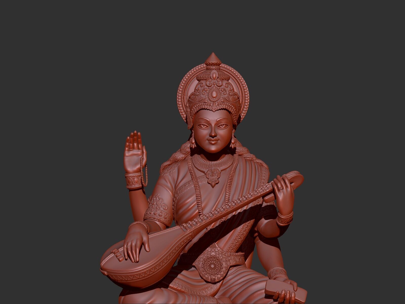 MAA SARASWATI  3D print model_5