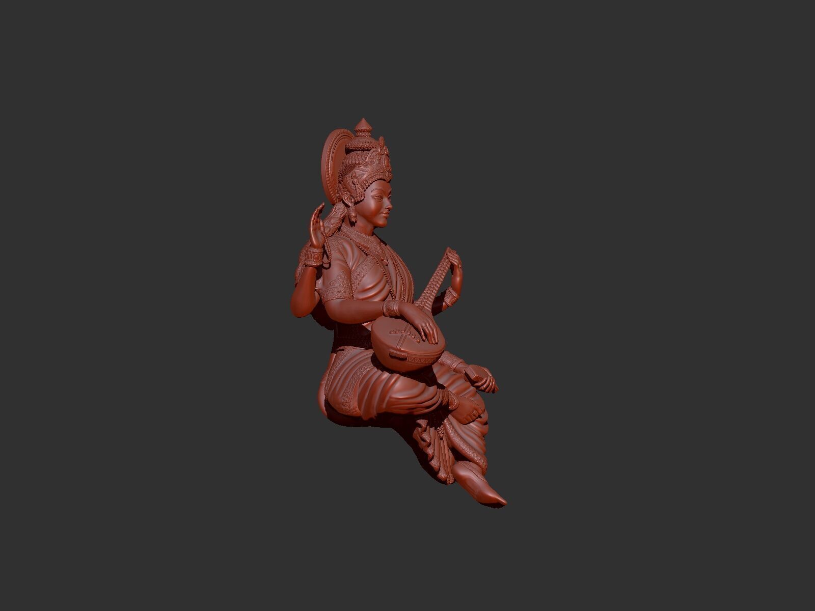 MAA SARASWATI  3D print model_3