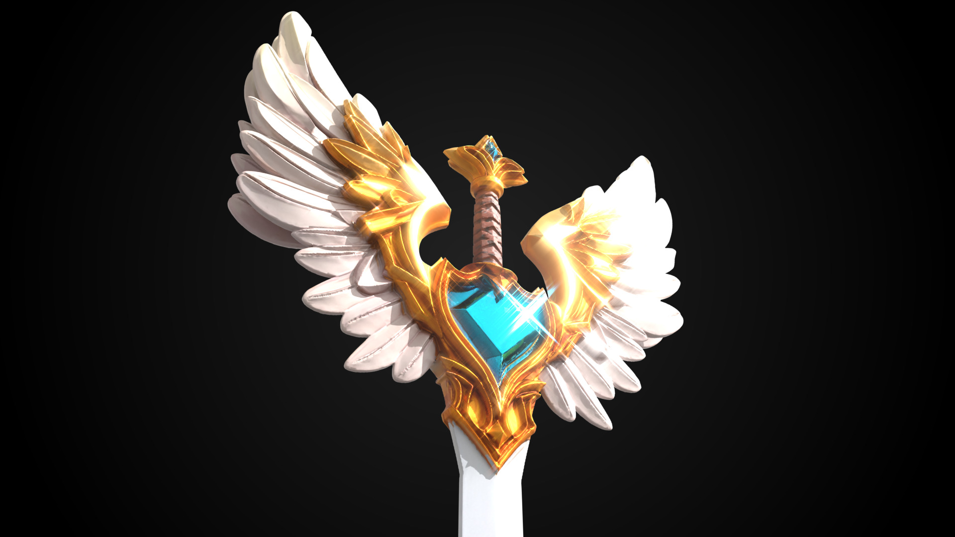 Stylized Sword - Paladin Sword Radiant Oath - Game Ready 3D model_9
