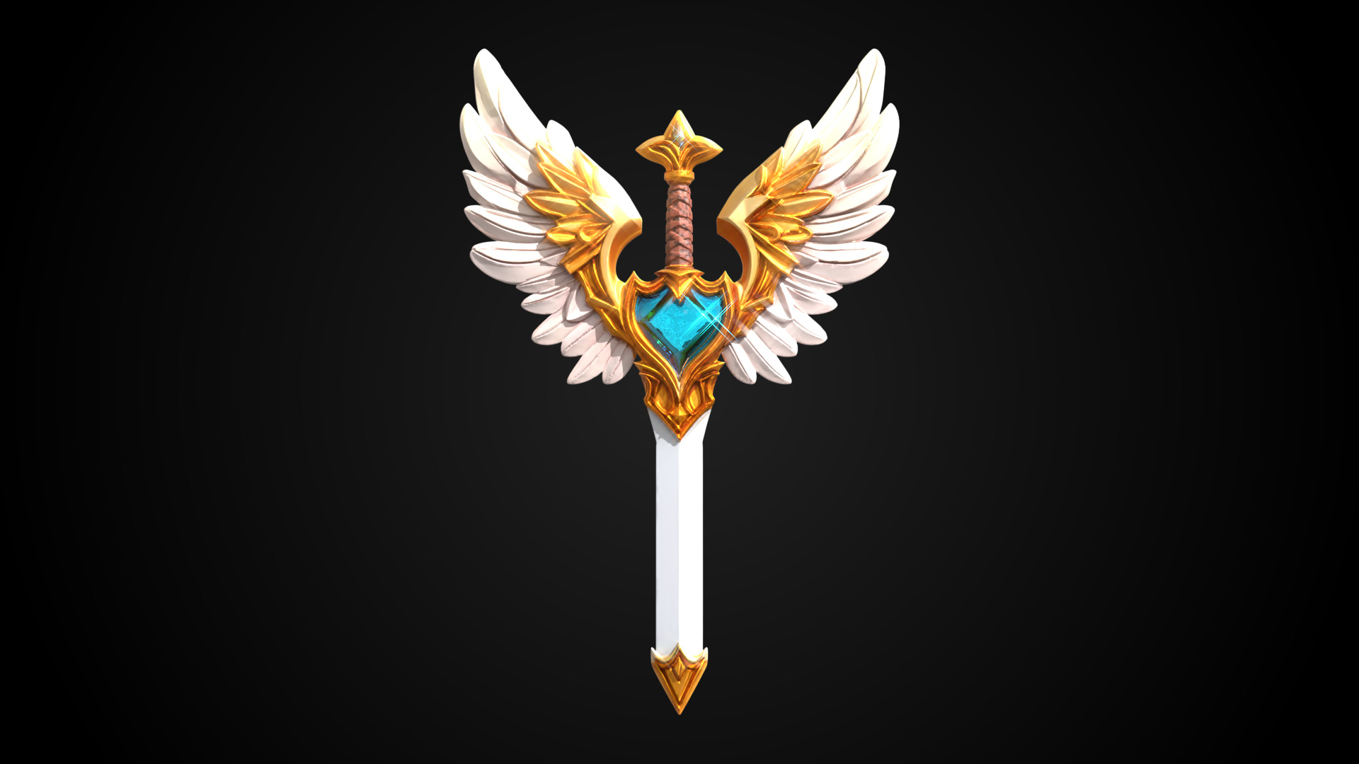Stylized Sword - Paladin Sword Radiant Oath - Game Ready 3D model_6