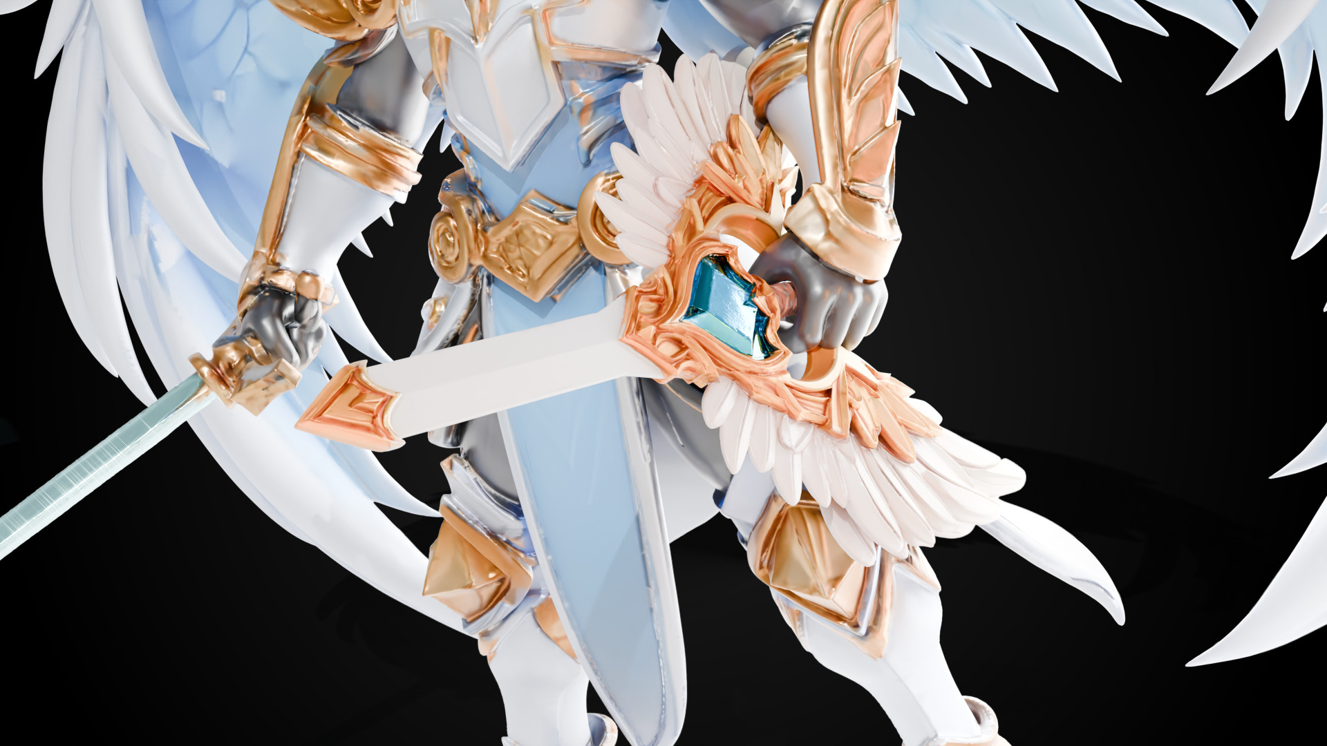 Stylized Sword - Paladin Sword Radiant Oath - Game Ready 3D model_2