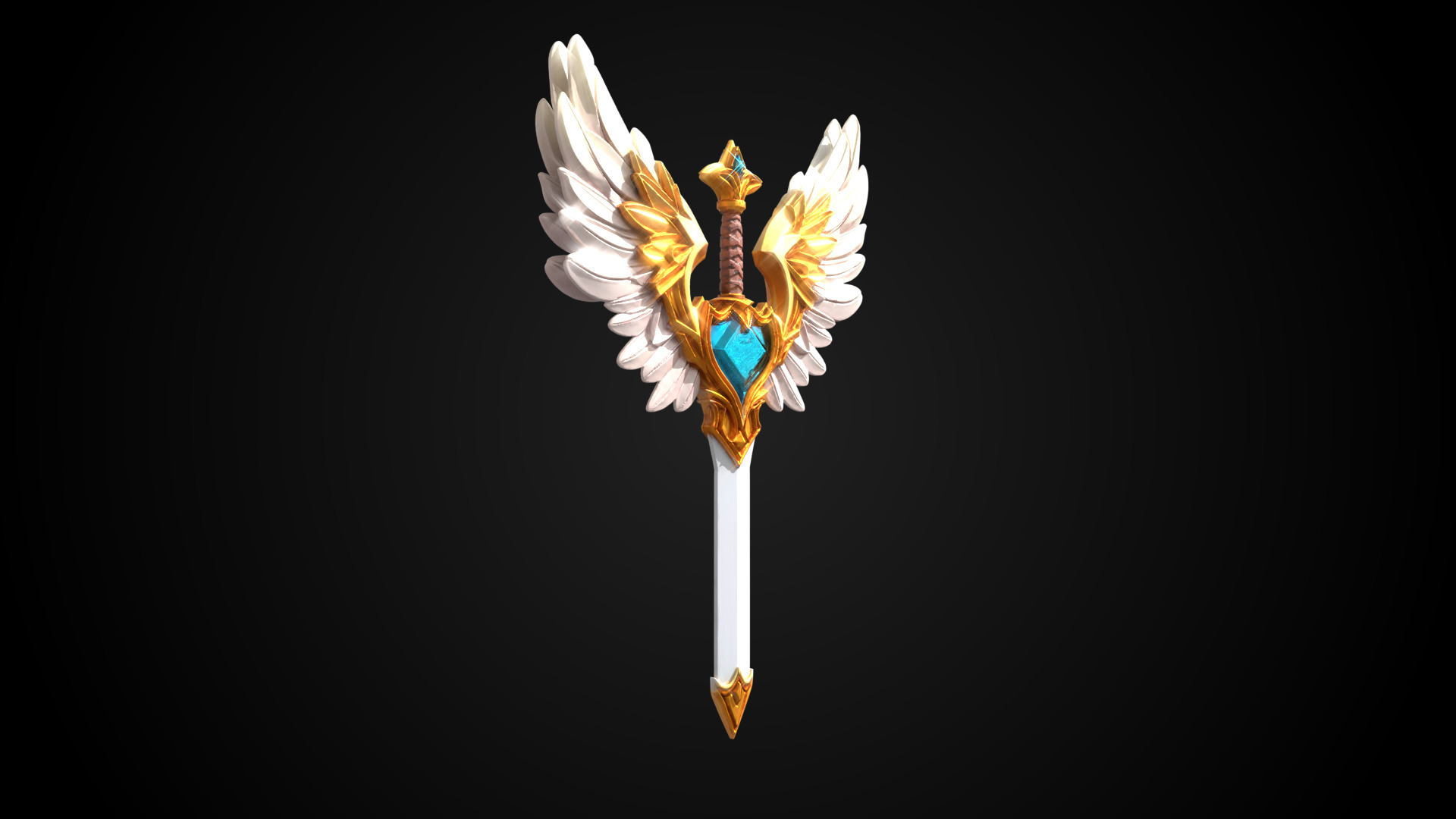 Stylized Sword - Paladin Sword Radiant Oath - Game Ready 3D model_8