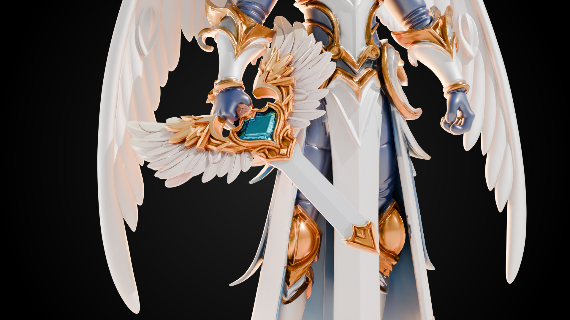 Stylized Sword - Paladin Sword Radiant Oath - Game Ready 3D model_1