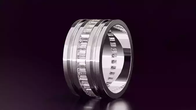  channel set baguette straight eternity band N11 54EU size 3D print model