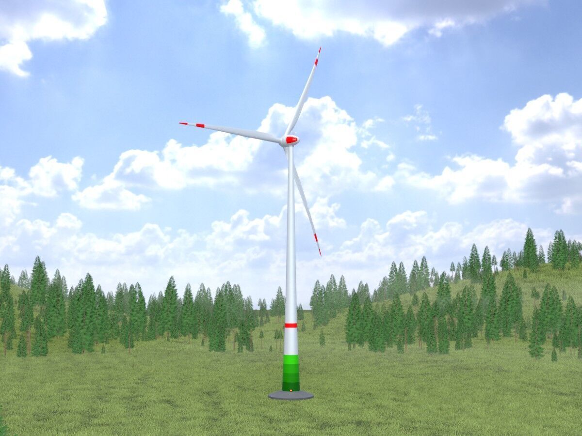 Wind-turbine with foundation E82 H-162 RD 162 m 3D model_13
