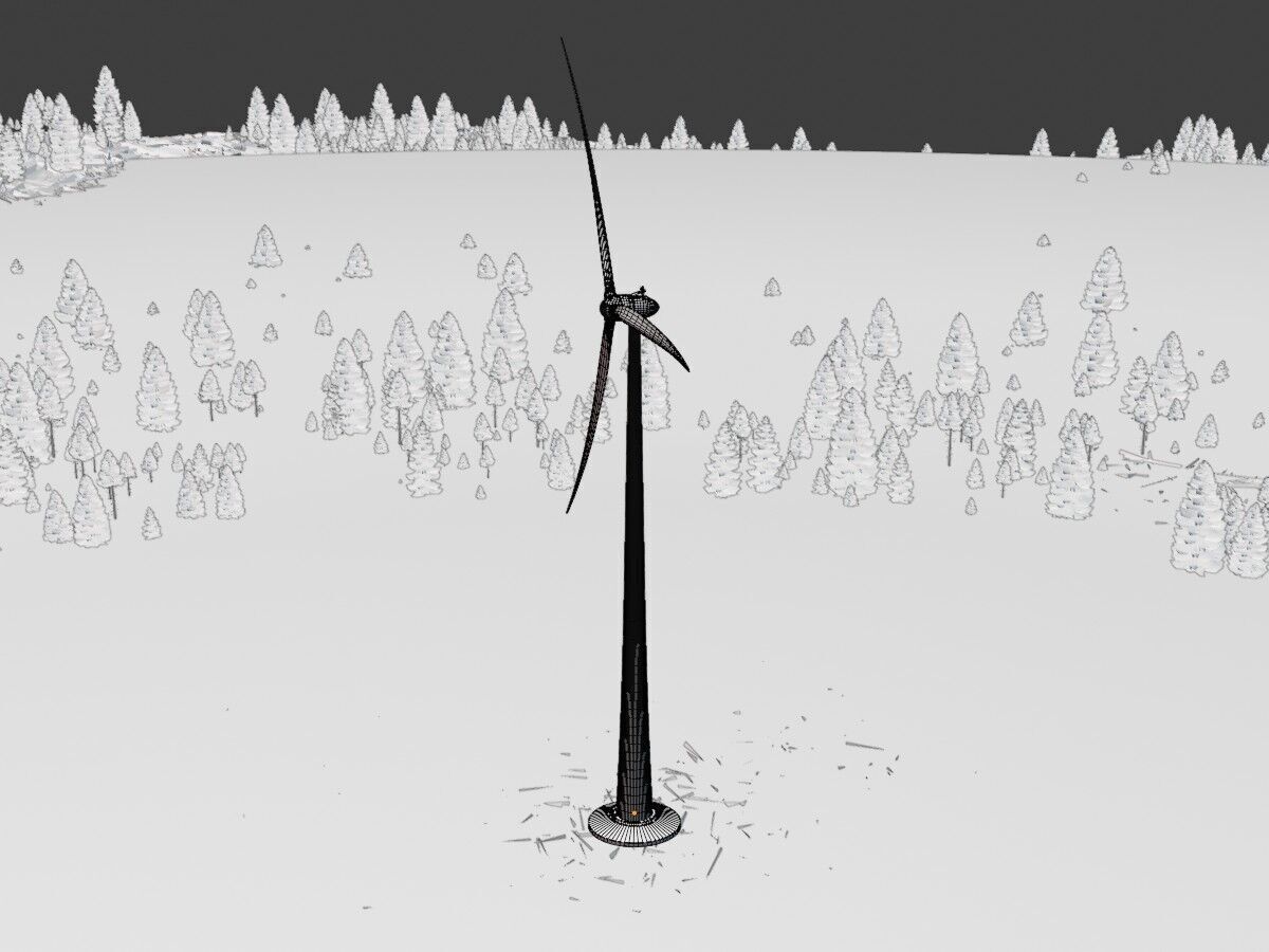 Wind-turbine with foundation E82 H-162 RD 162 m 3D model_12