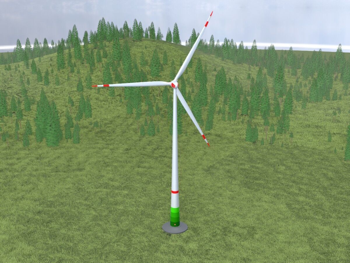 Wind-turbine with foundation E82 H-162 RD 162 m 3D model_14