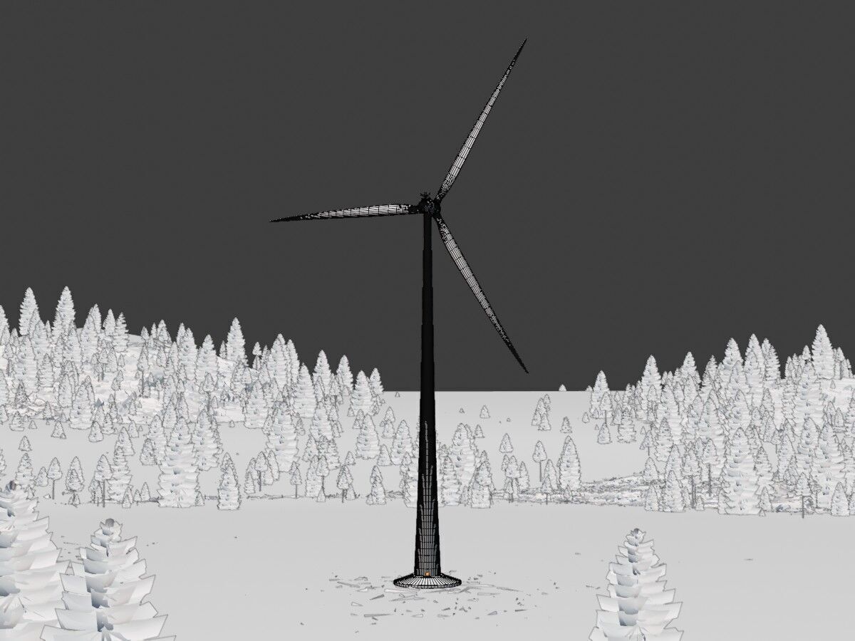 Wind-turbine with foundation E82 H-162 RD 162 m 3D model_10