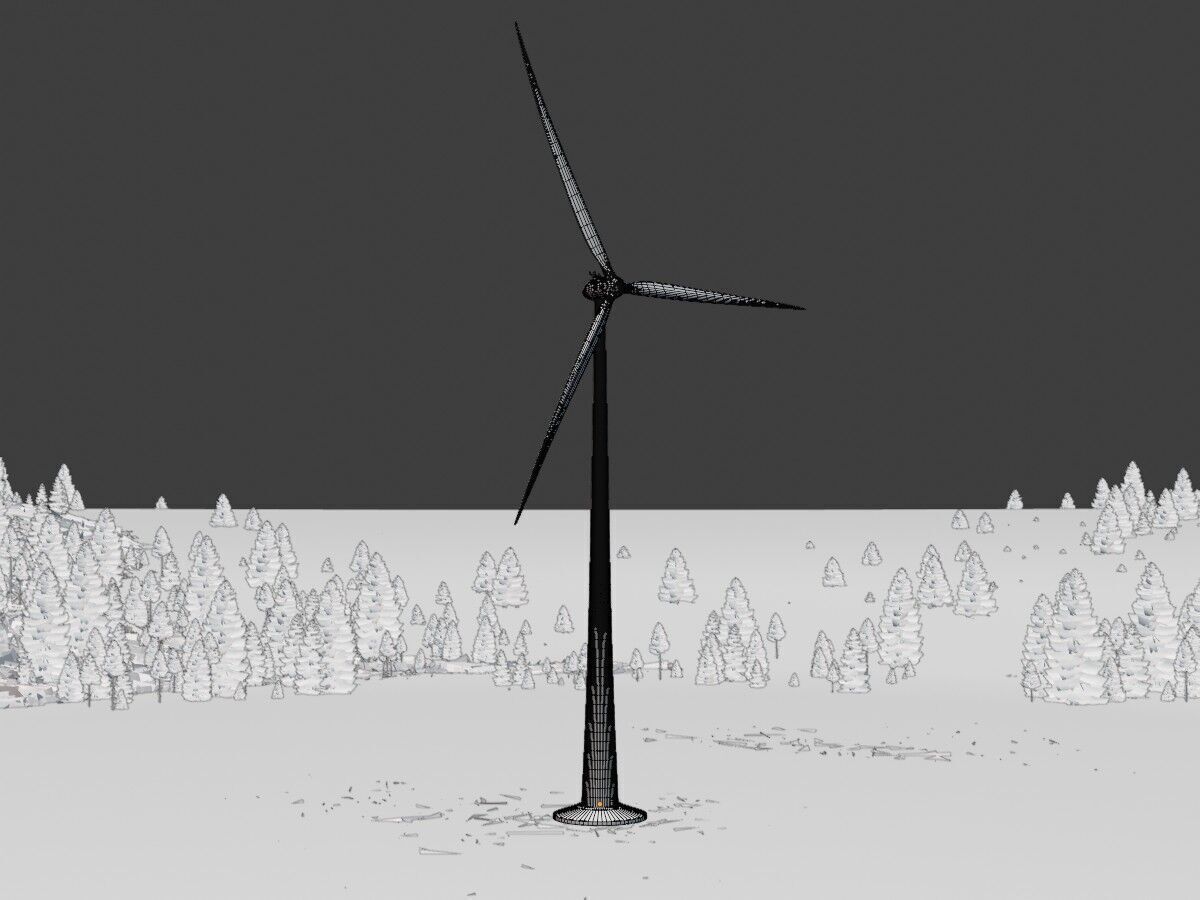 Wind-turbine with foundation E82 H-162 RD 162 m 3D model_11