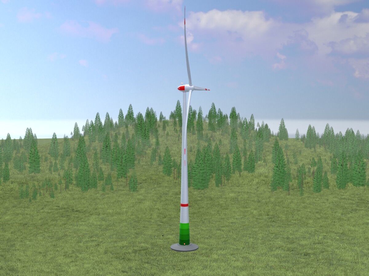 Wind-turbine with foundation E82 H-162 RD 162 m 3D model_15
