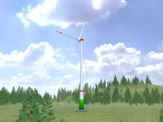 Wind-turbine with foundation E82 H-162 RD 162 m 3D model