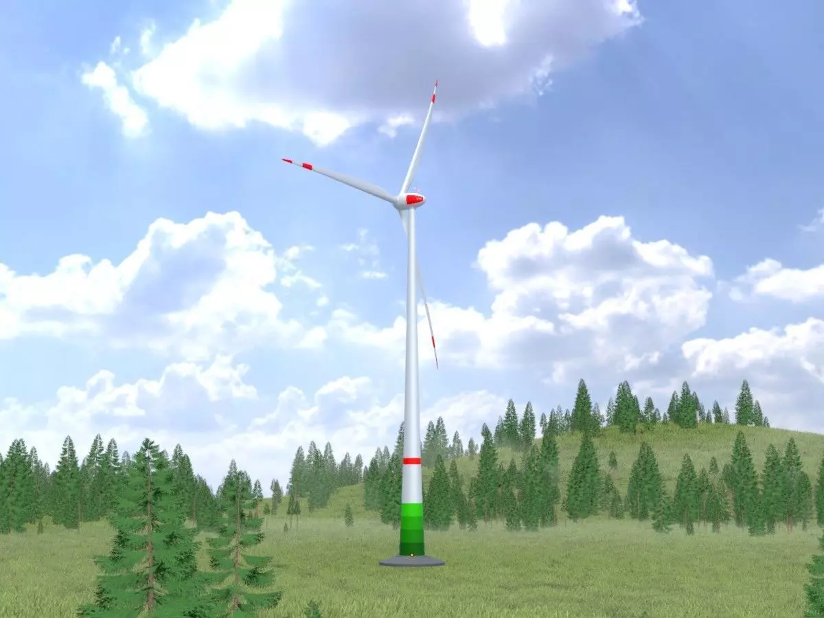 Wind-turbine with foundation E82 H-162 RD 162 m 3D model_0