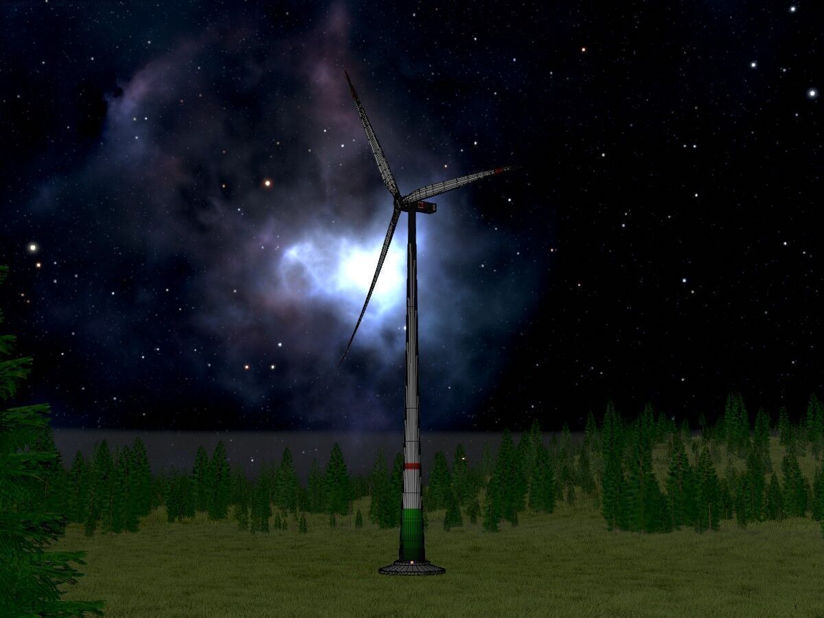 Wind-turbine with foundation E1 H-163 RD 172 m Low-poly 3D model_7