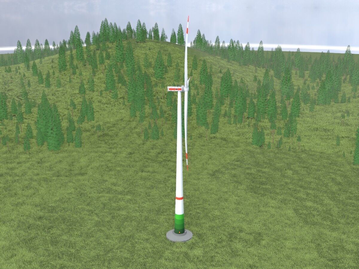 Wind-turbine with foundation E1 H-163 RD 172 m Low-poly 3D model_14