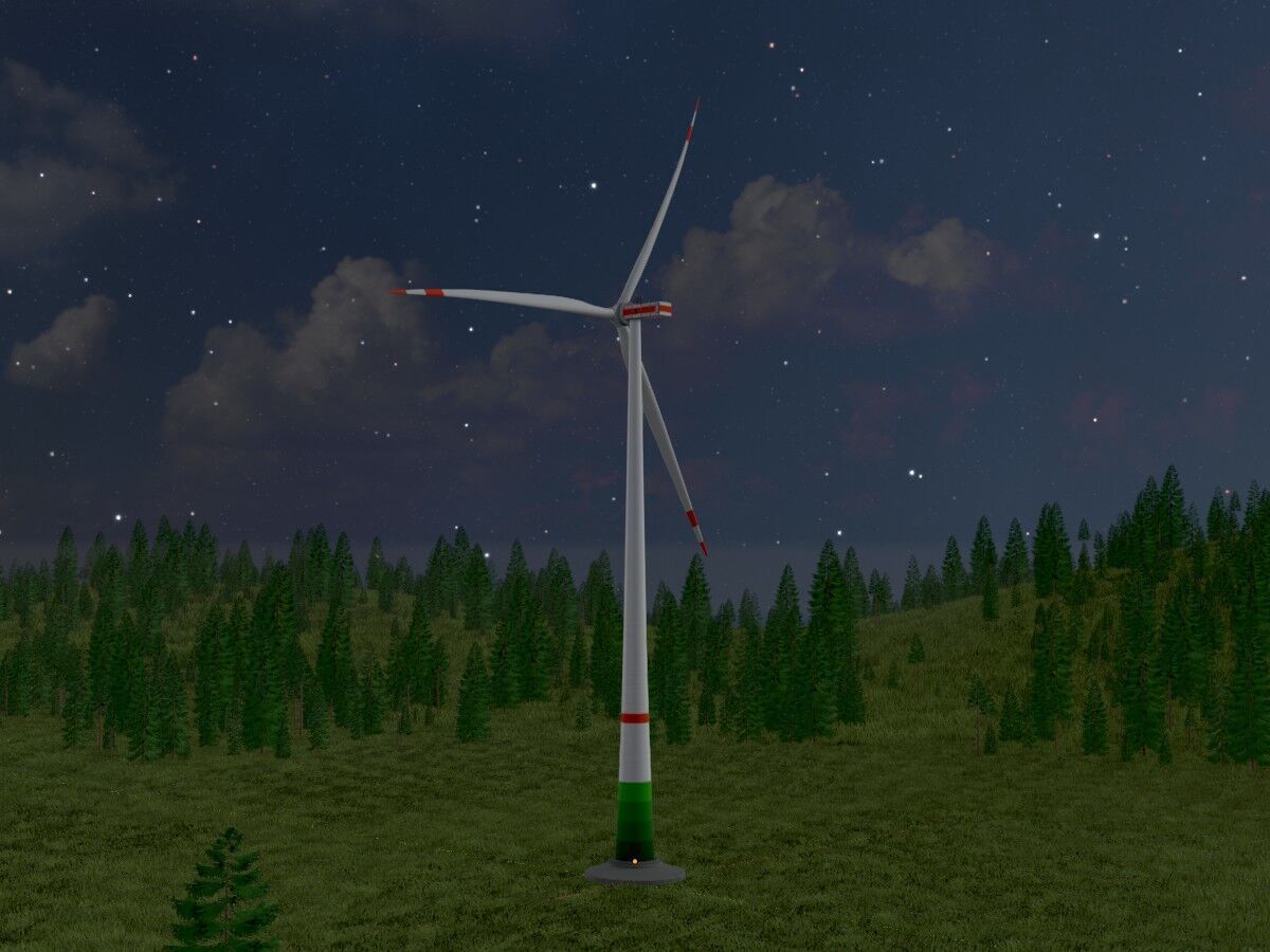 Wind-turbine with foundation E1 H-163 RD 172 m Low-poly 3D model_4