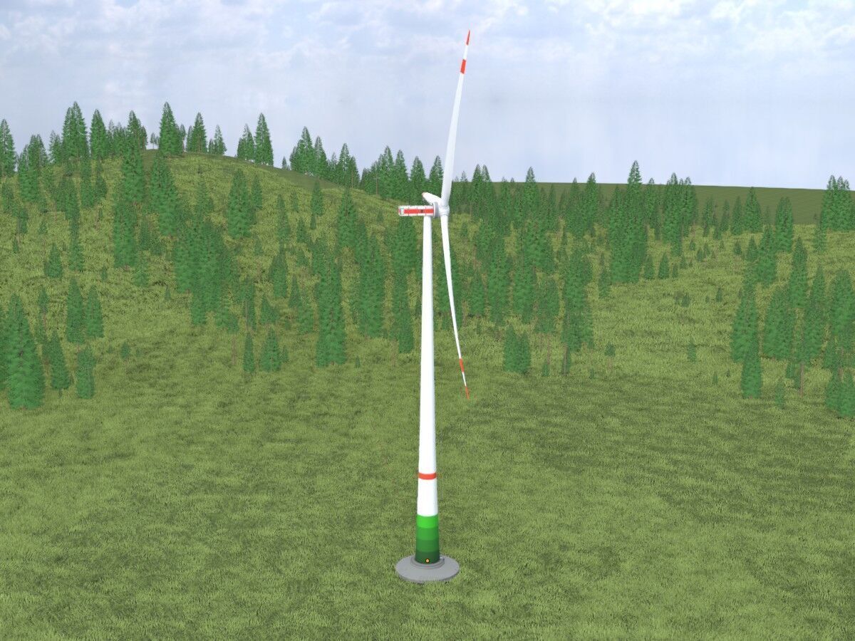 Wind-turbine with foundation E1 H-163 RD 172 m Low-poly 3D model_18