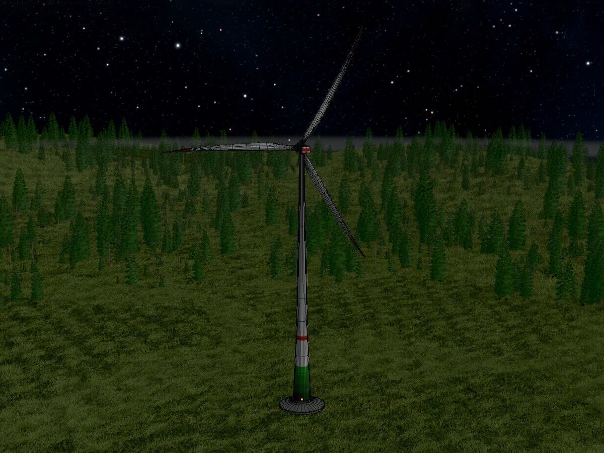 Wind-turbine with foundation E1 H-163 RD 172 m Low-poly 3D model_8
