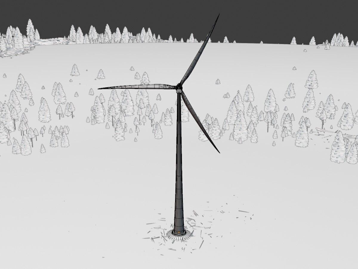 Wind-turbine with foundation E1 H-163 RD 172 m Low-poly 3D model_12
