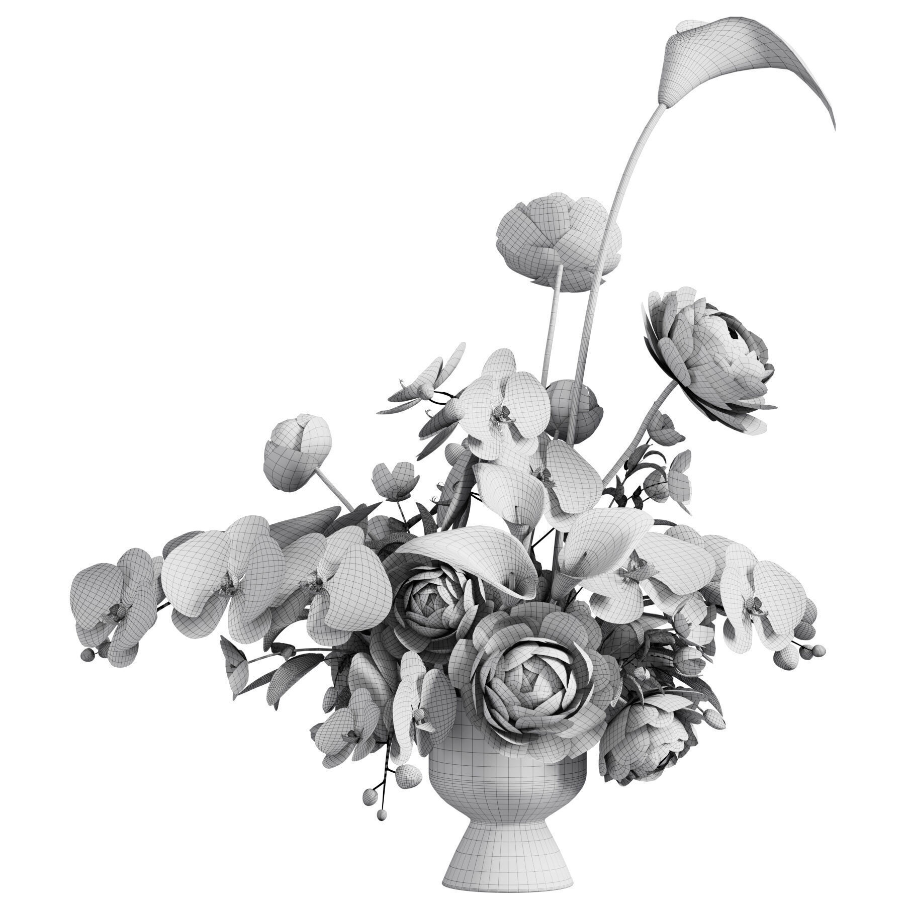 Flower In Vase 56 3D model_5