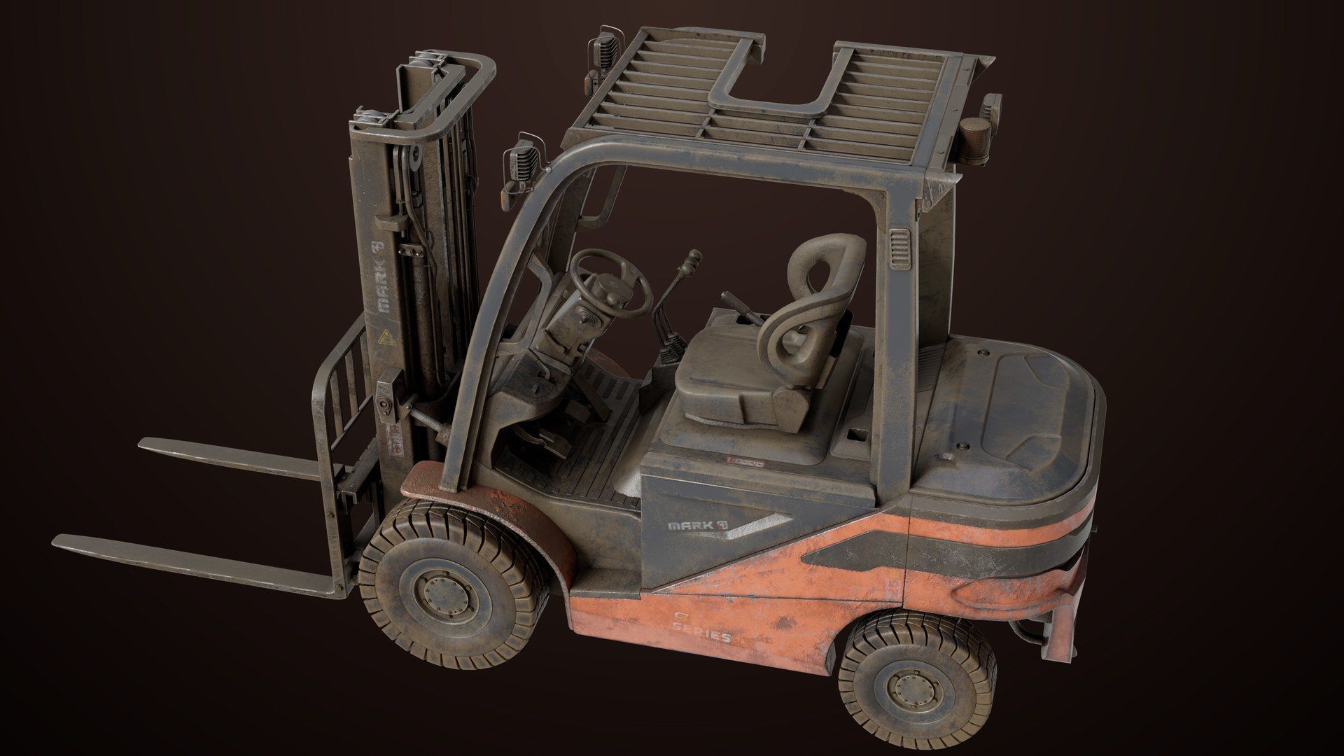  Dusty Forklift Trucks All PBR Unity UE Textures 3D Model Collection_5