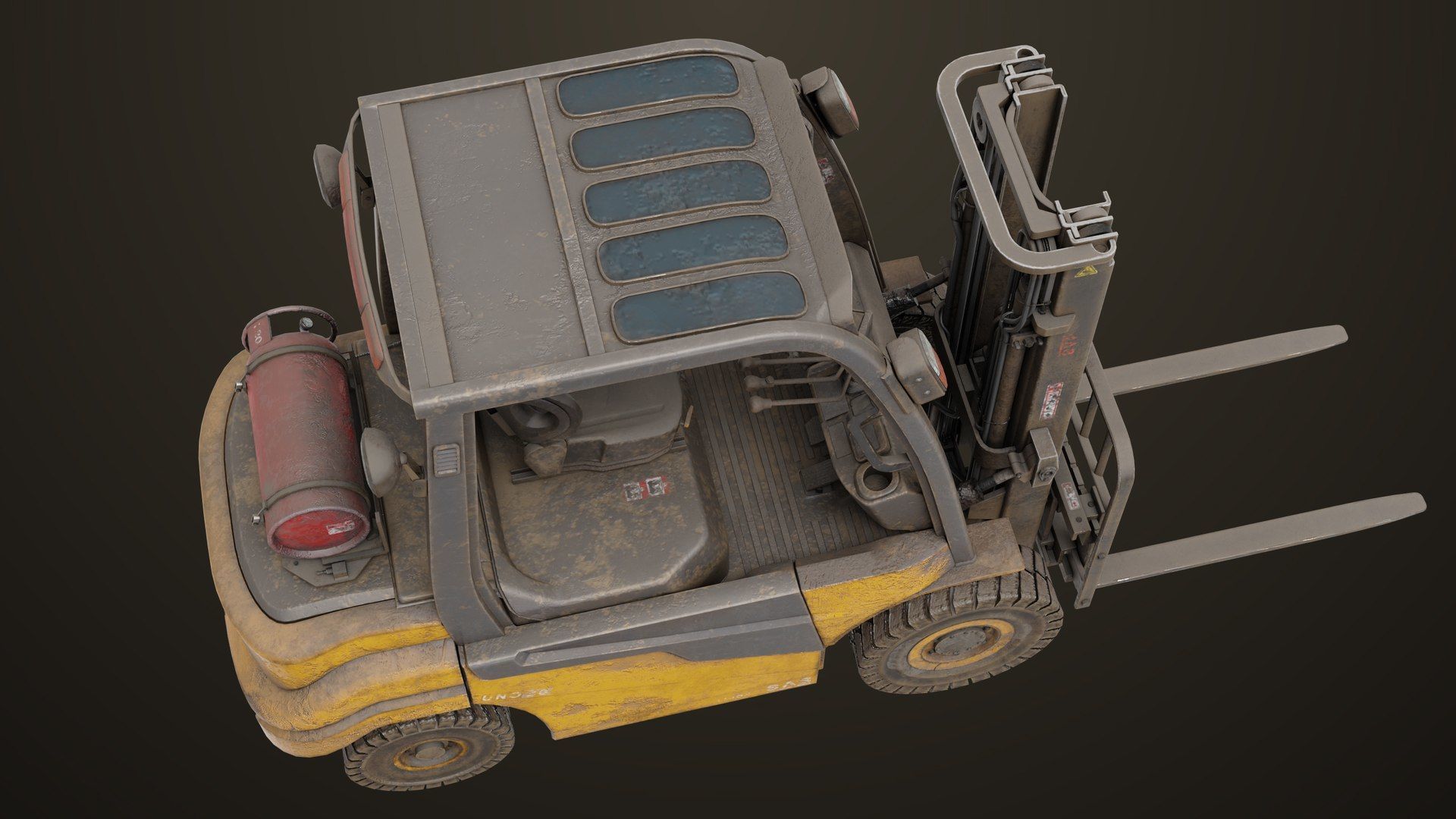  Dusty Forklift Trucks All PBR Unity UE Textures 3D Model Collection_34