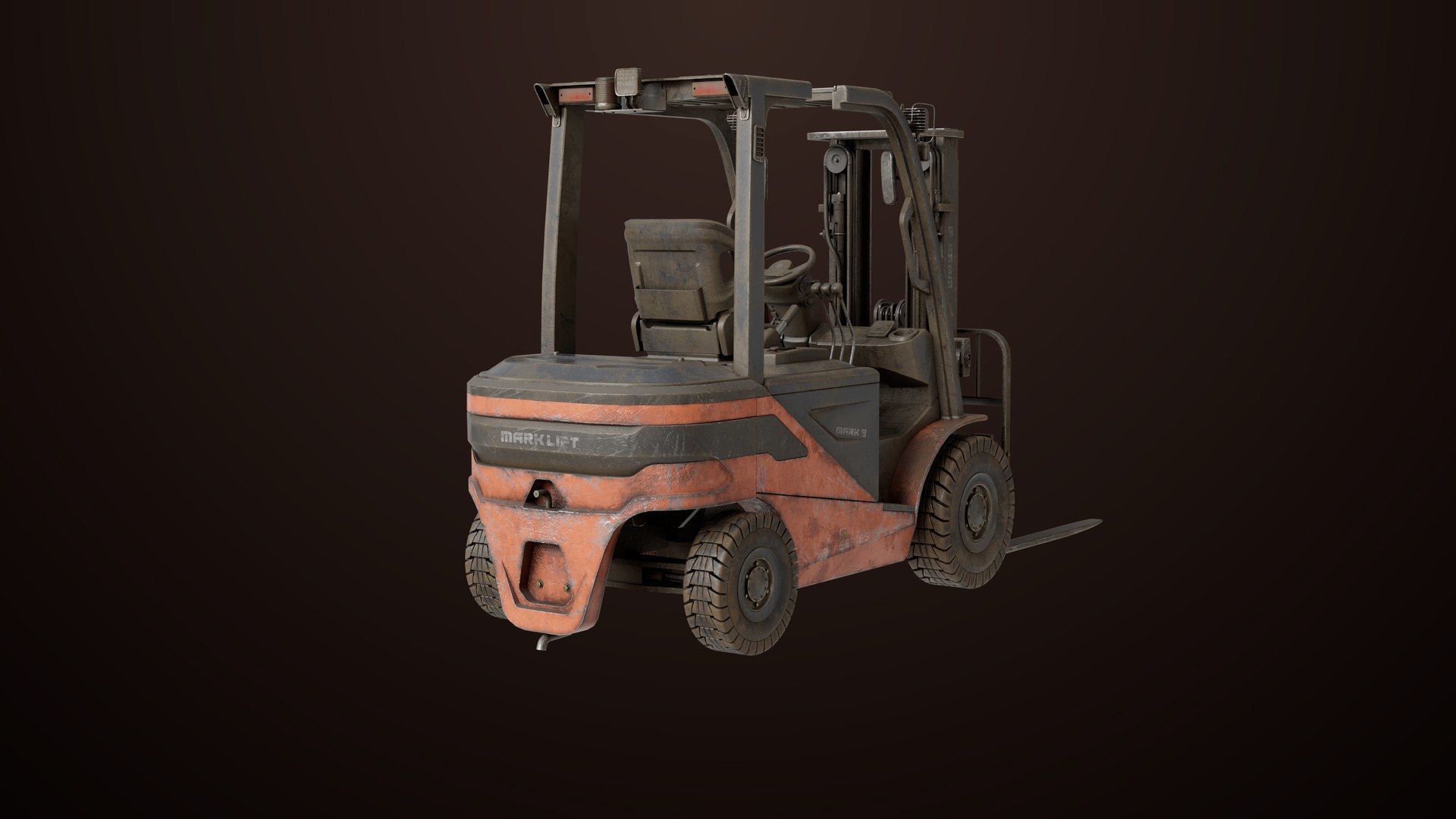  Dusty Forklift Trucks All PBR Unity UE Textures 3D Model Collection_4