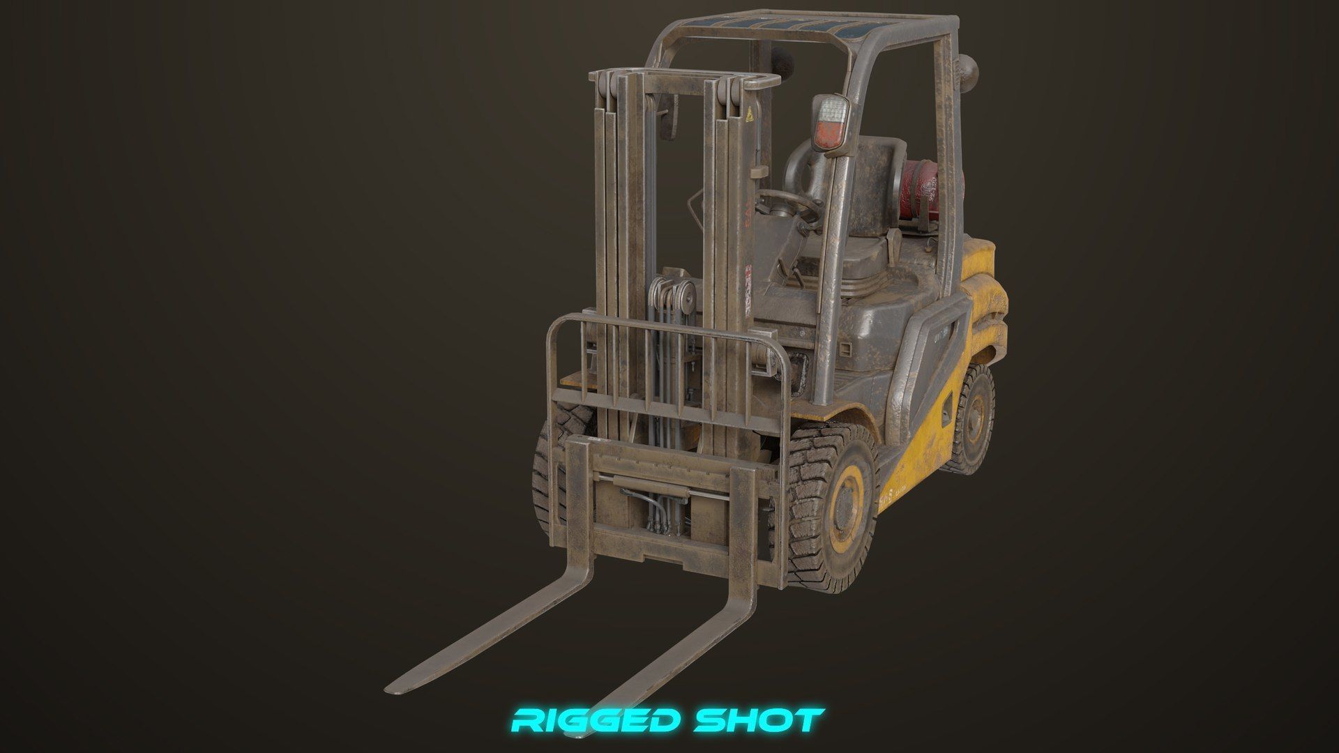  Dusty Forklift Trucks All PBR Unity UE Textures 3D Model Collection_35