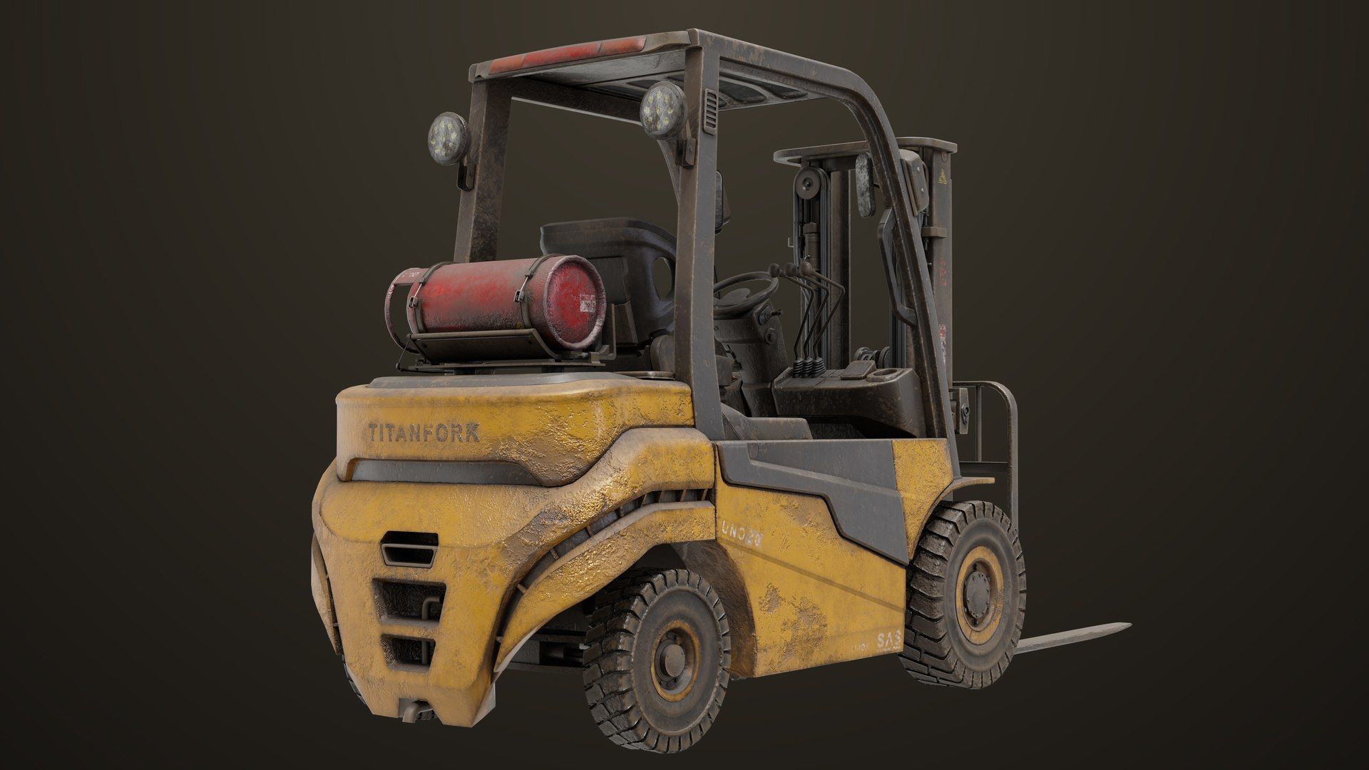 Dusty Forklift Trucks All PBR Unity UE Textures 3D Model Collection_26