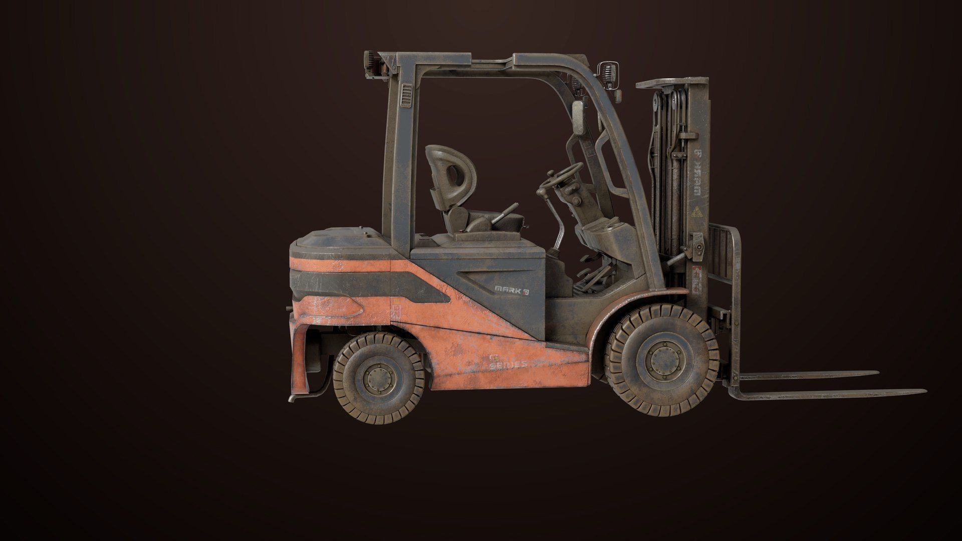  Dusty Forklift Trucks All PBR Unity UE Textures 3D Model Collection_3