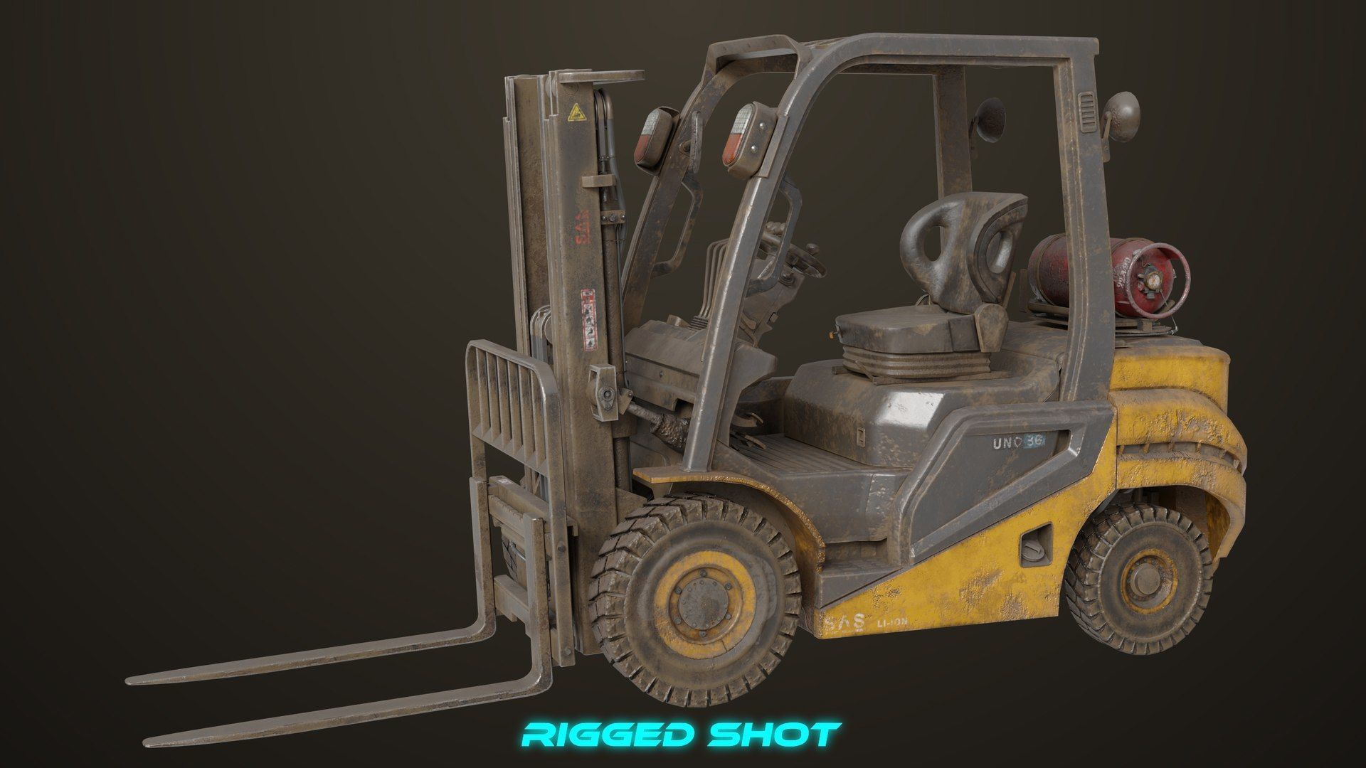  Dusty Forklift Trucks All PBR Unity UE Textures 3D Model Collection_31