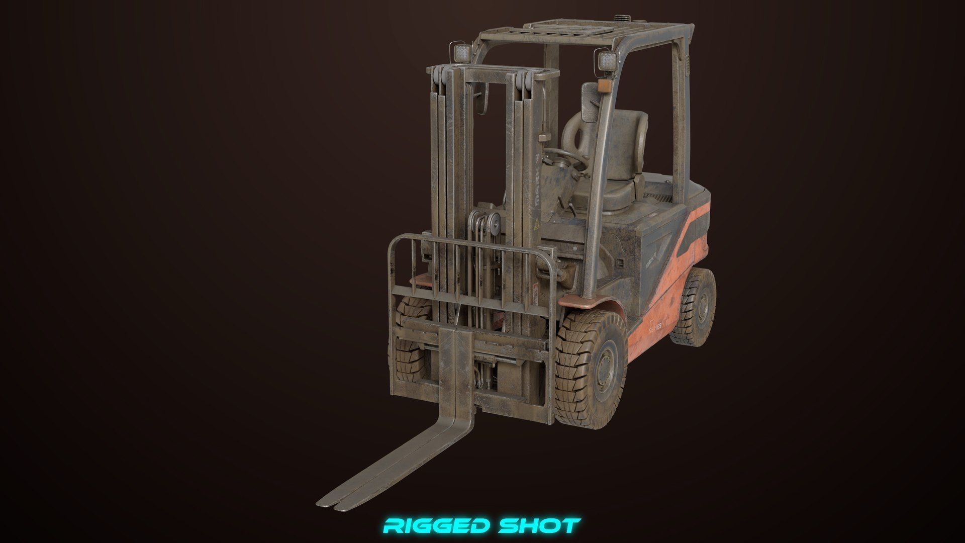  Dusty Forklift Trucks All PBR Unity UE Textures 3D Model Collection_6