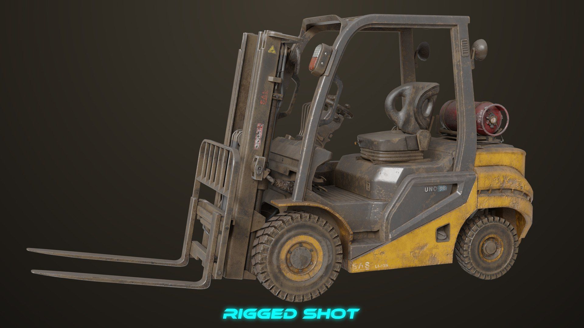  Dusty Forklift Trucks All PBR Unity UE Textures 3D Model Collection_32