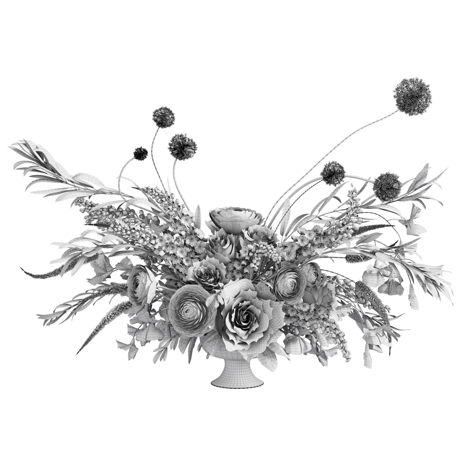 Flower In Vase 57 3D model_5