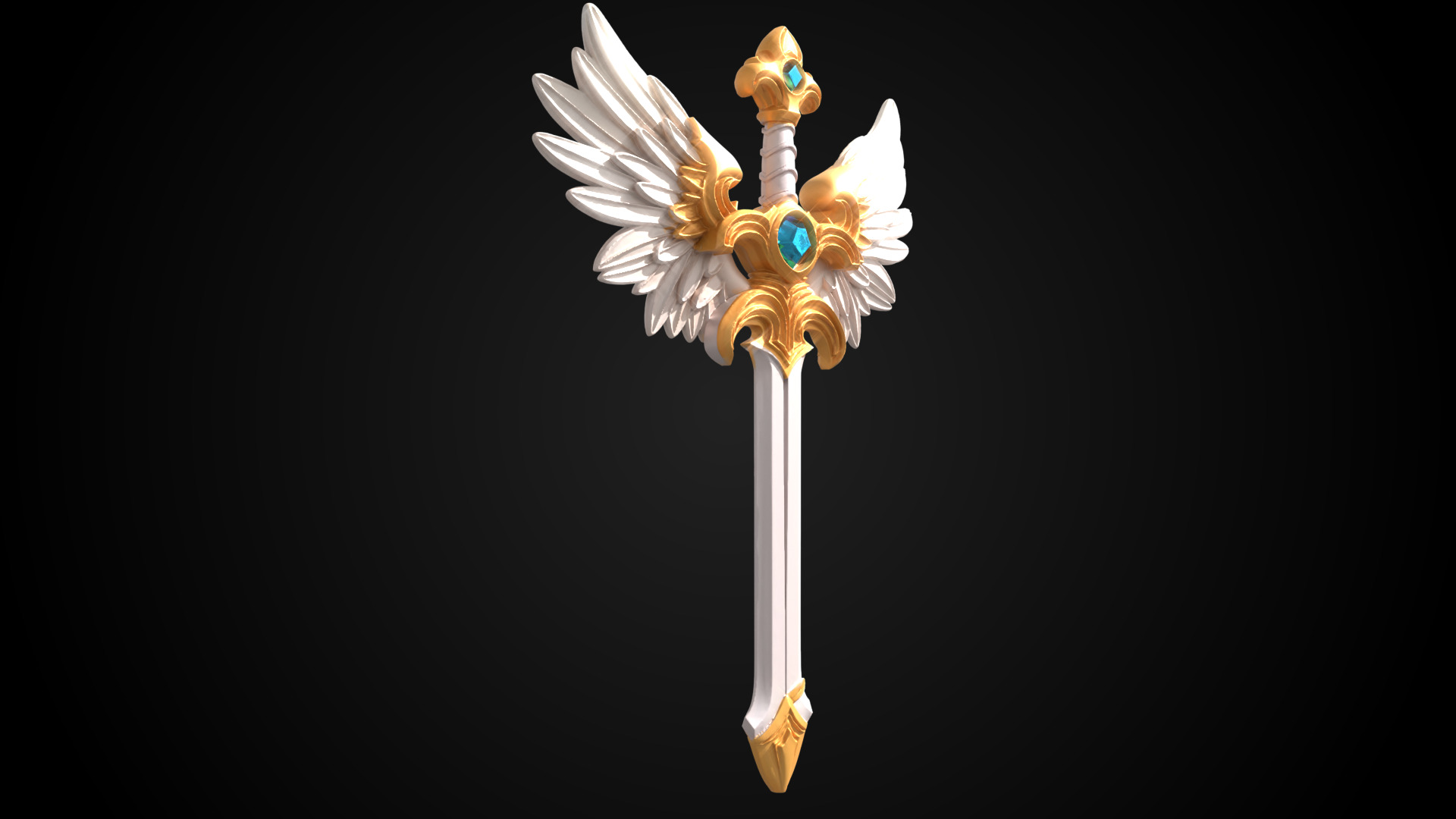Stylized Sword - Paladin Sword Aegis Talon - Game Ready 3D model_8