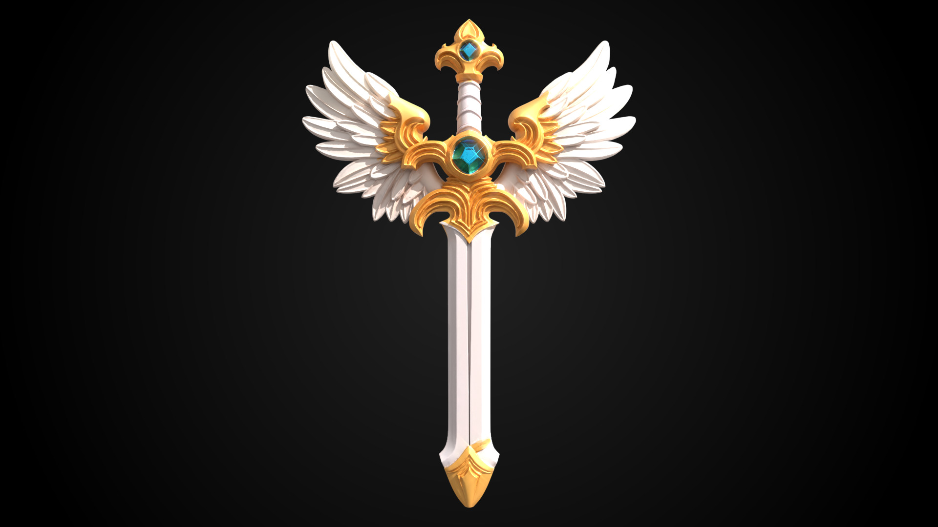 Stylized Sword - Paladin Sword Aegis Talon - Game Ready 3D model_6