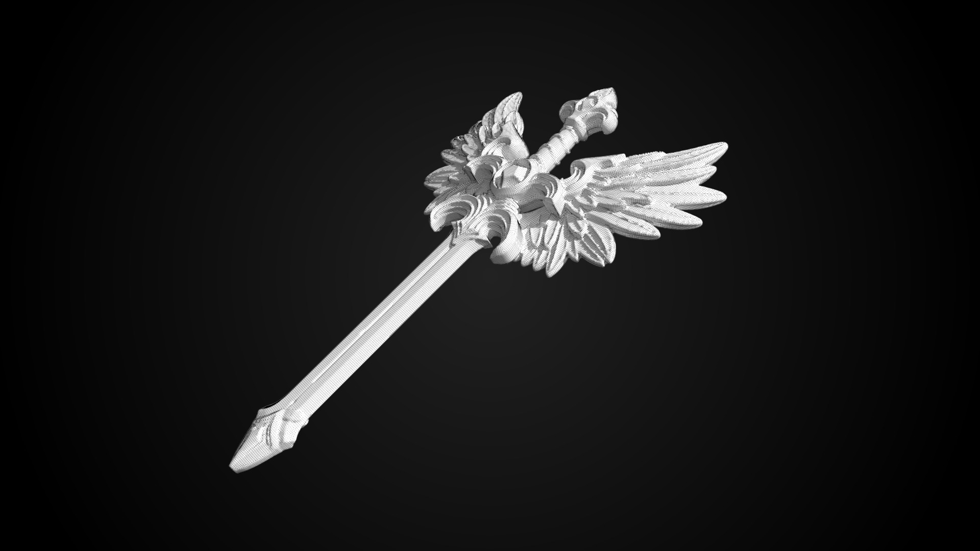 Stylized Sword - Paladin Sword Aegis Talon - Game Ready 3D model_12