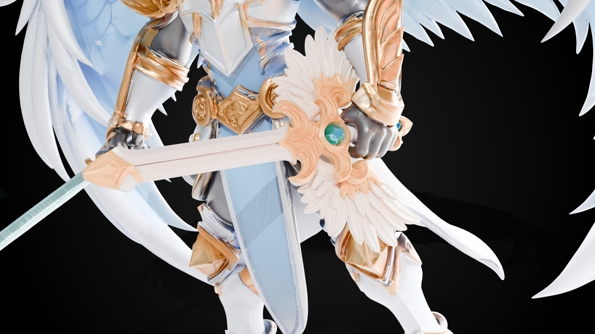 Stylized Sword - Paladin Sword Aegis Talon - Game Ready 3D model_2